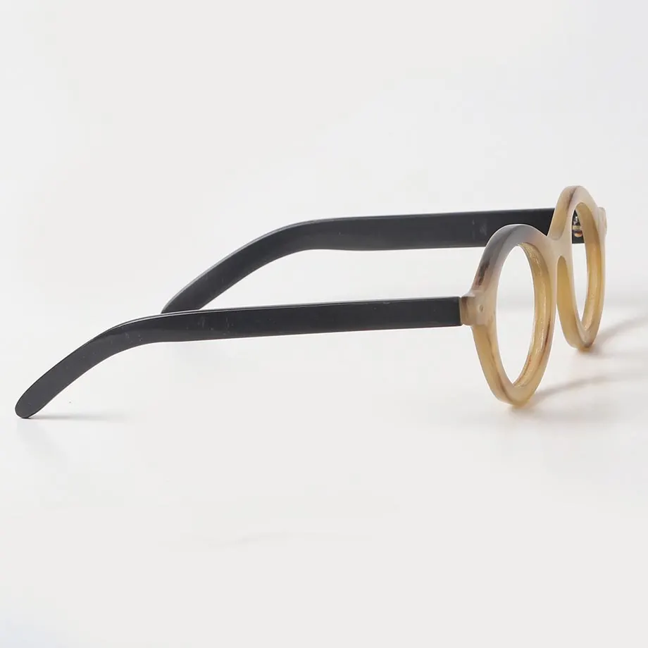 Round Shaped Albino Horn Eyeglasses, image 4
