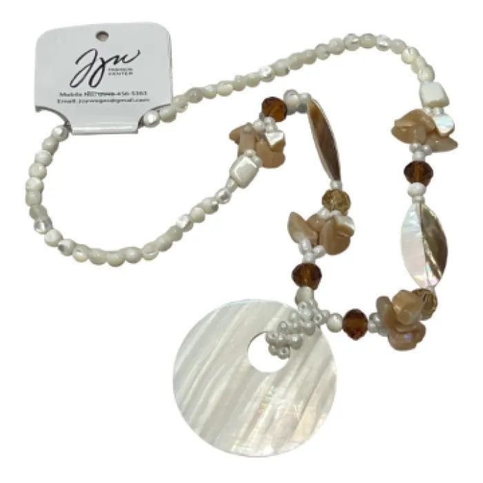 White Mother of Pearl Matinee Necklace