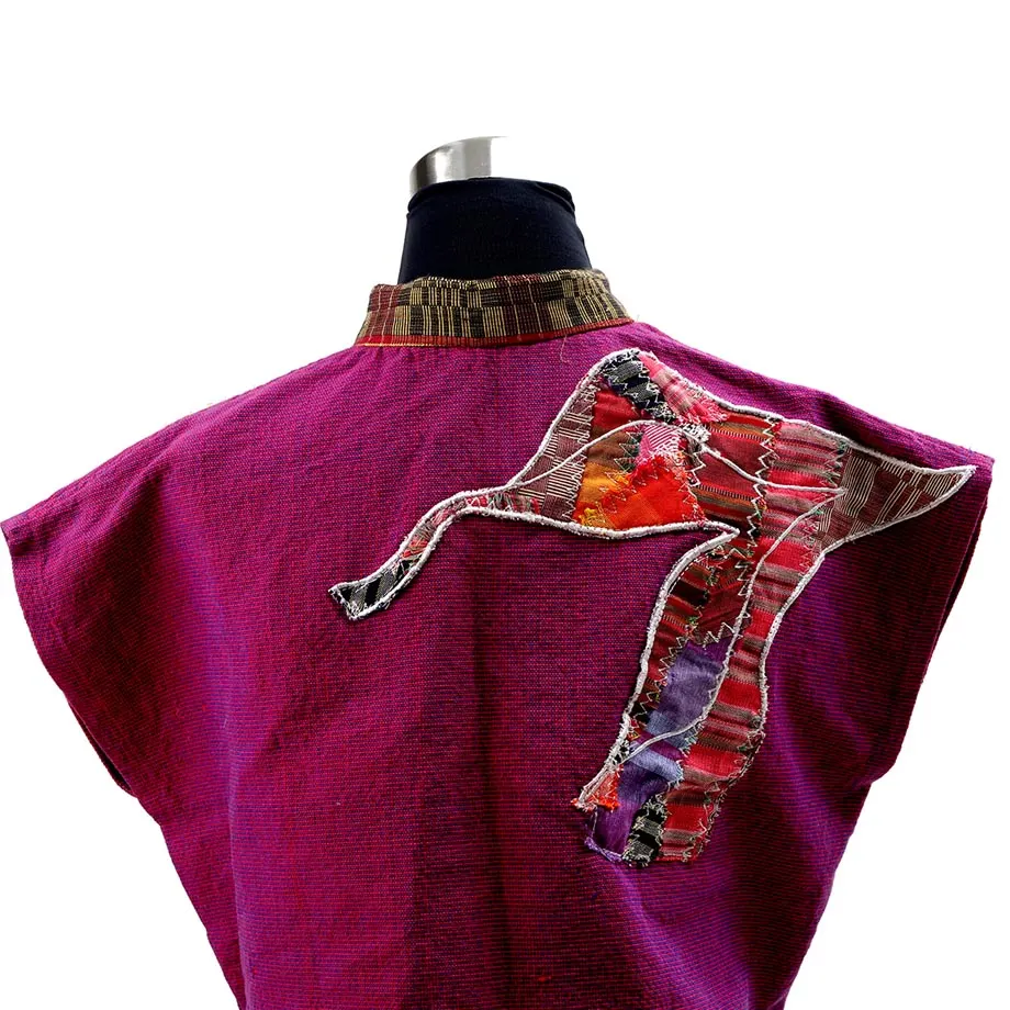 Wovenwear Classic / Kimono Shrug with embroidered art weave applique, image 5