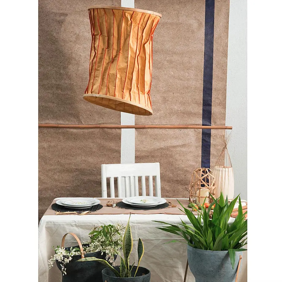 Stitched Washable Paper Lamps (Orange), image 3