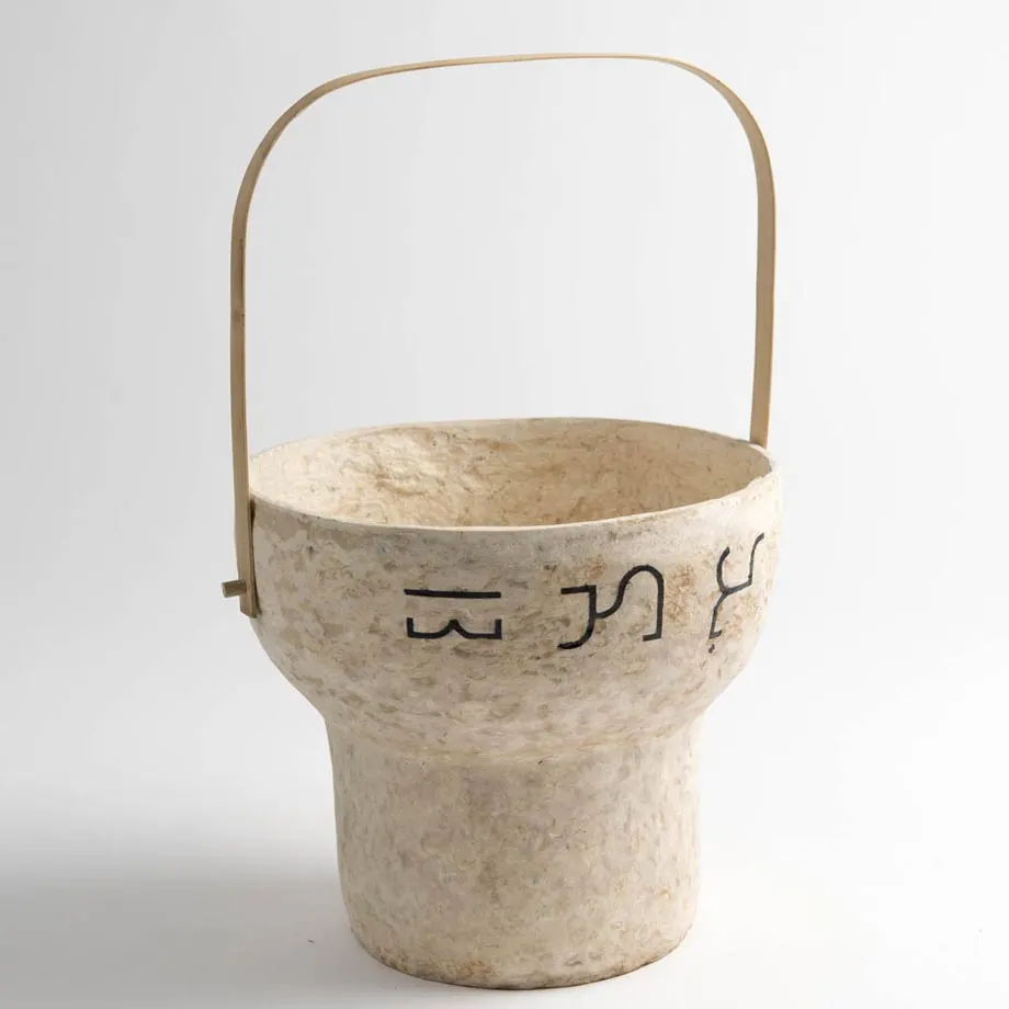 Paper Clay Vase (Natural with Baybayin Single), image 1