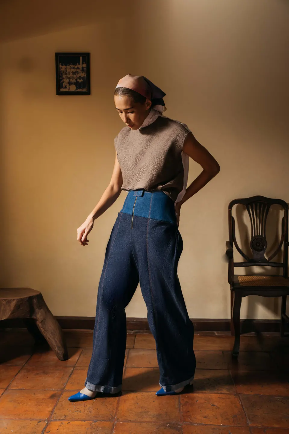 Box high neck top | Dome Pants
