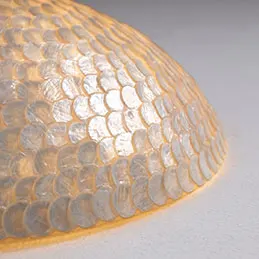 2 in 1 Capiz Laminated Half ball Ceiling / Wall lamp, image 5