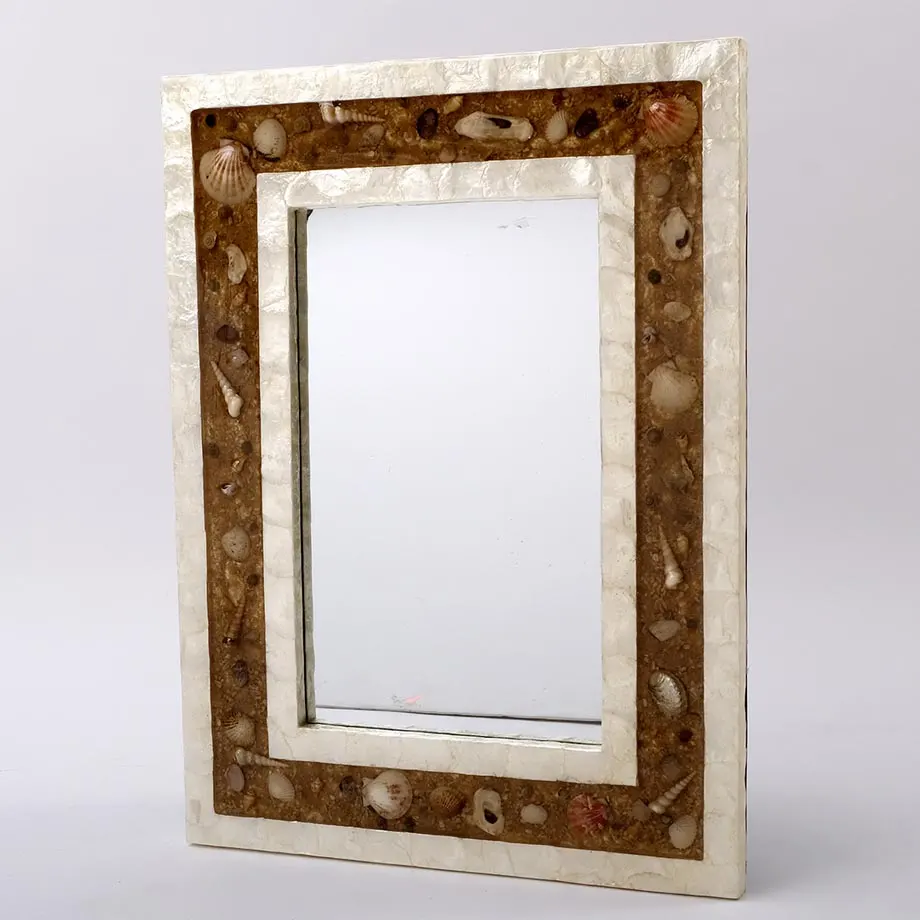Rectangular Natural Capiz Mirror Frame, image 3