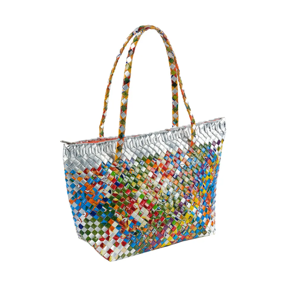 Woven Tote with Top Design, image 3