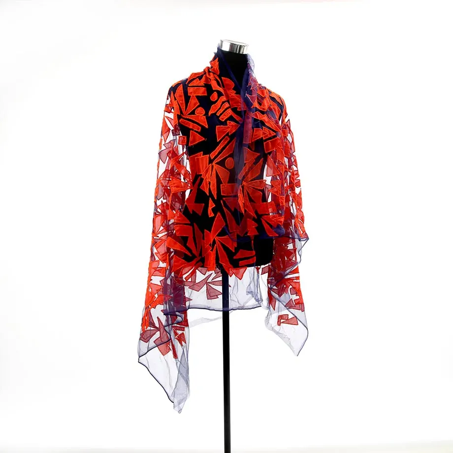 Navigating the Dreamscape / Petal Shadows Malong / Kaftan Textile / orange + purple, image 4