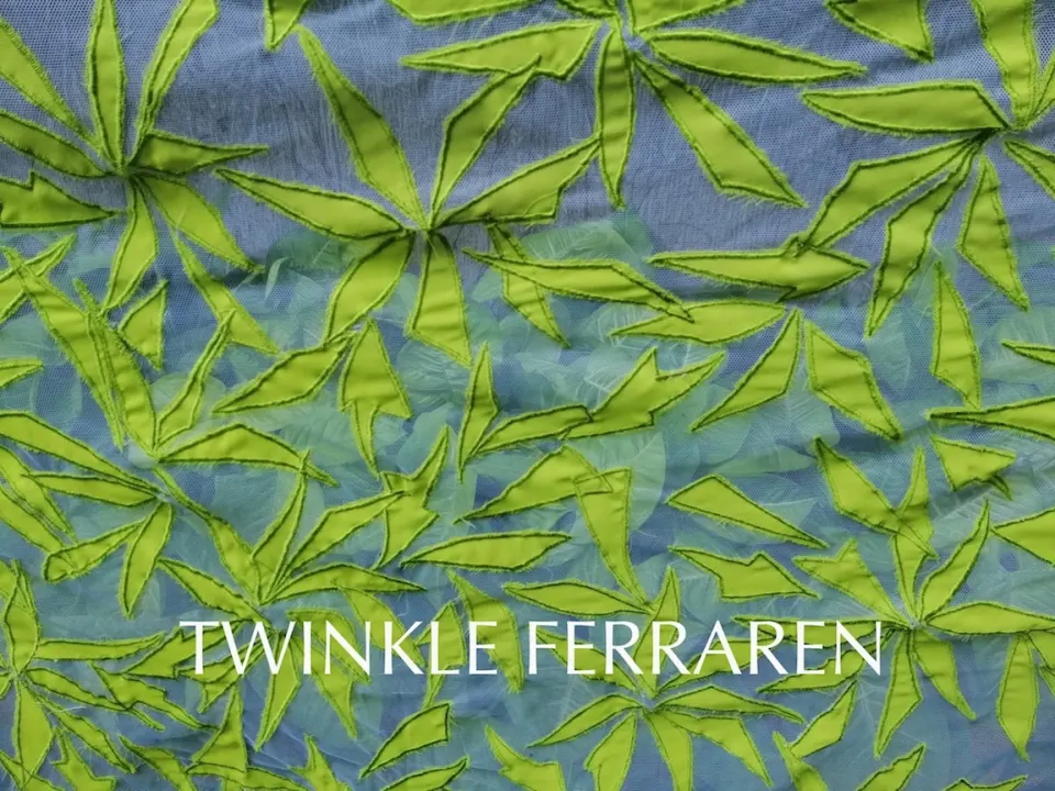 Navigating the Dreamscape / Petal Shadows Malong / Kaftan Textile / yellow, image 7