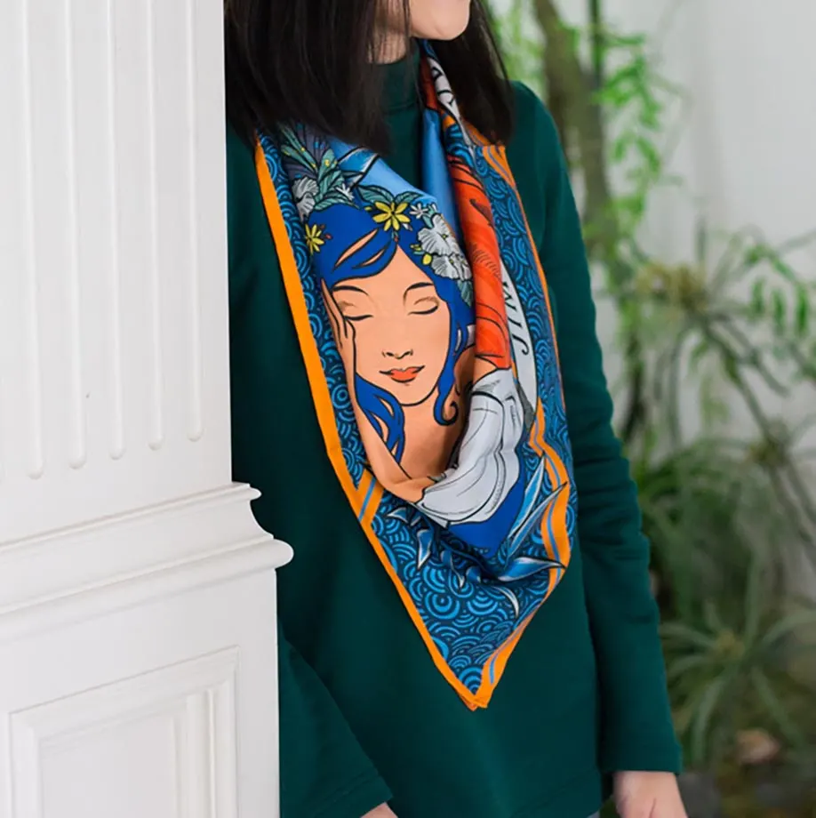Diwata 90x90 Silk Scarf, image 4