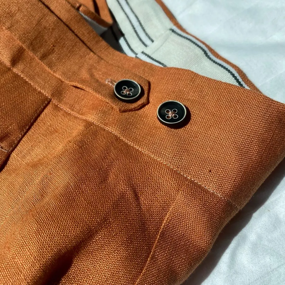 Porma Shorts (Orange Linen), image 2
