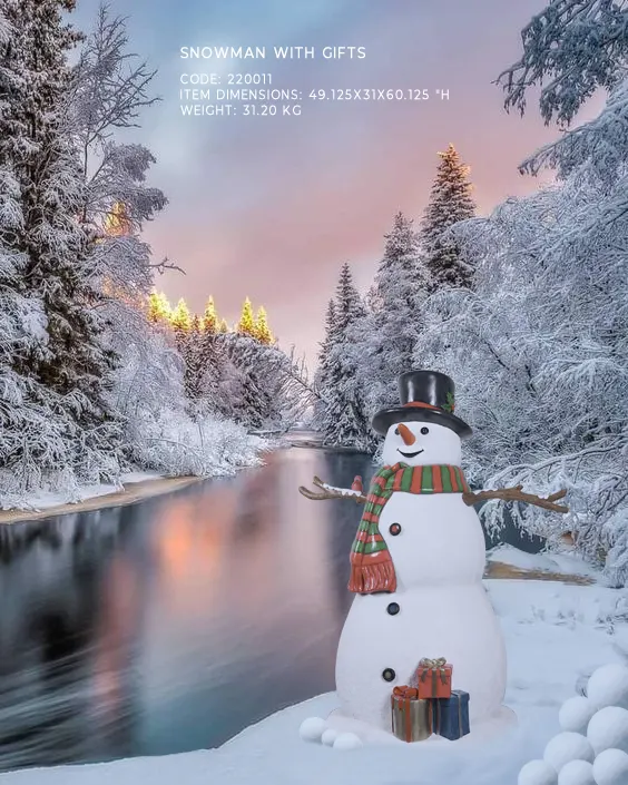 Snowman with gifts 5ft, image 1