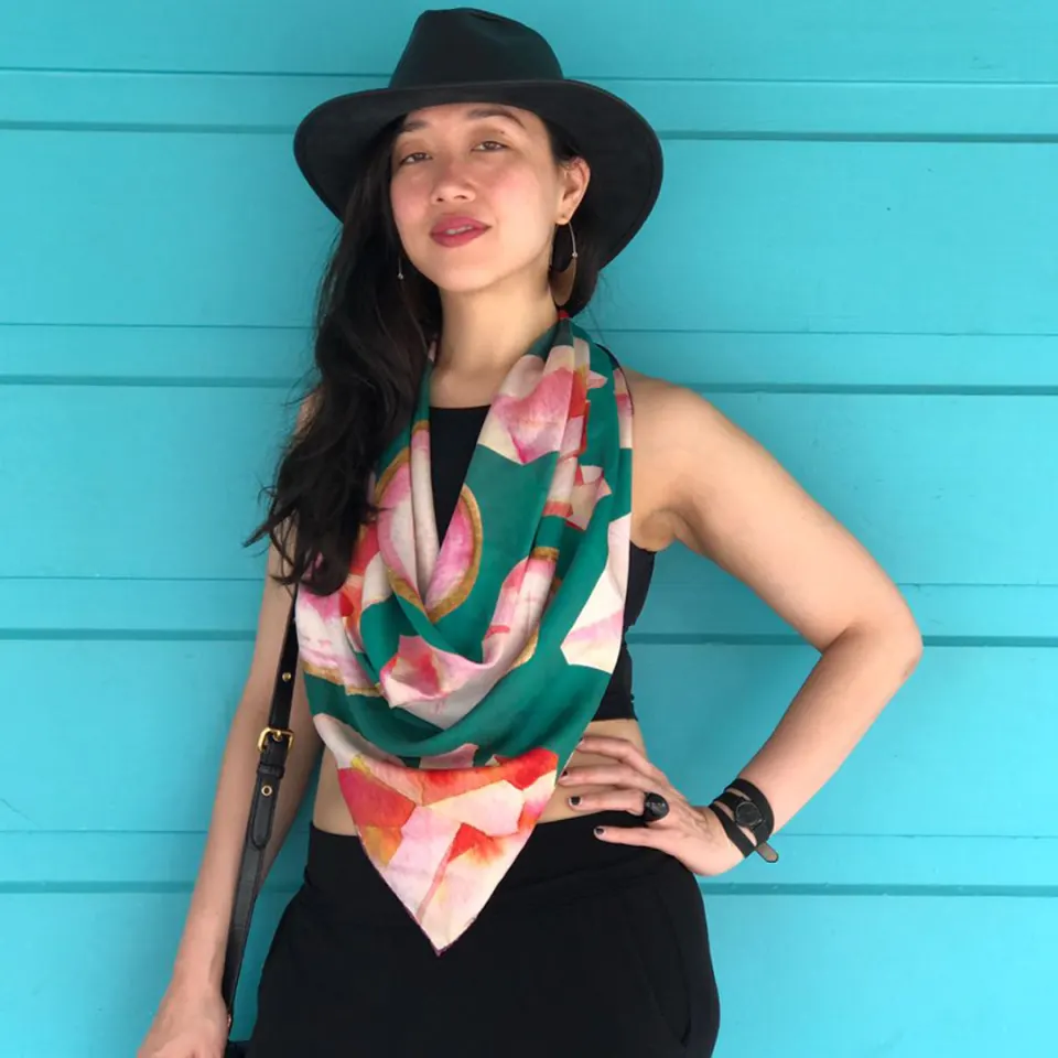 Esmeralda 90x90 Silk Scarf, image 2