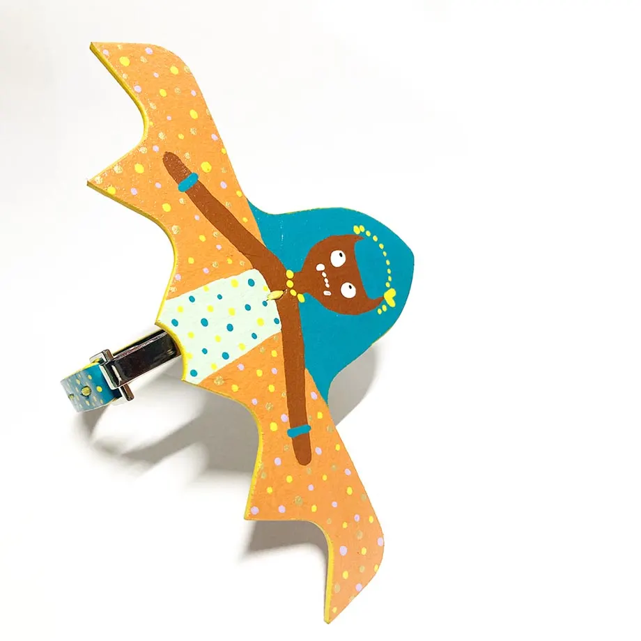 Manananggal Bag Charm Turquoise and Orange, image 1