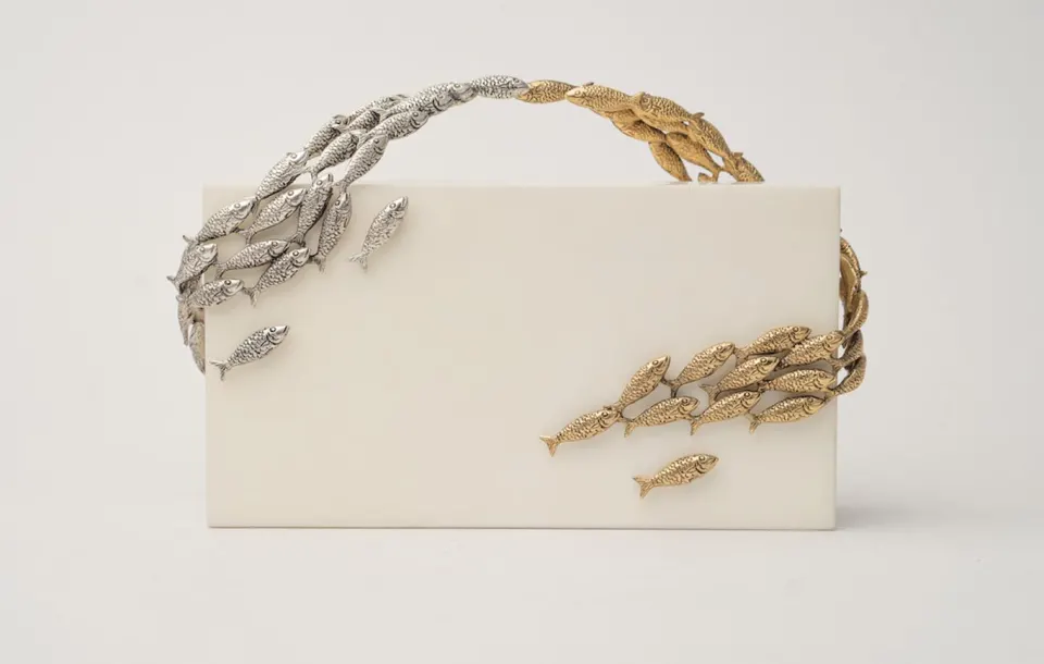 Oceania Minaudiere in White Parchment , image 1