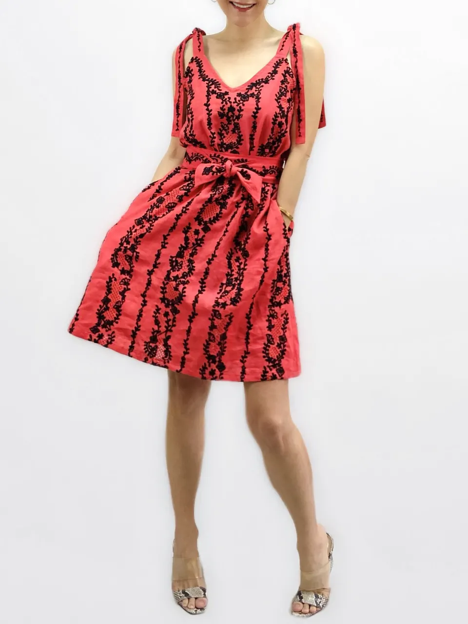 VERONICA Dress, Red, image 2