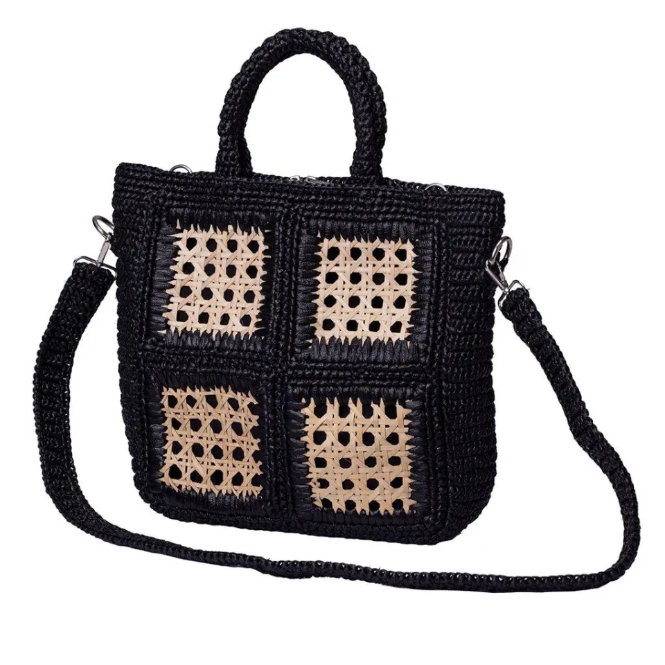 Straw Tote Bag with Solihiya Design, image 2