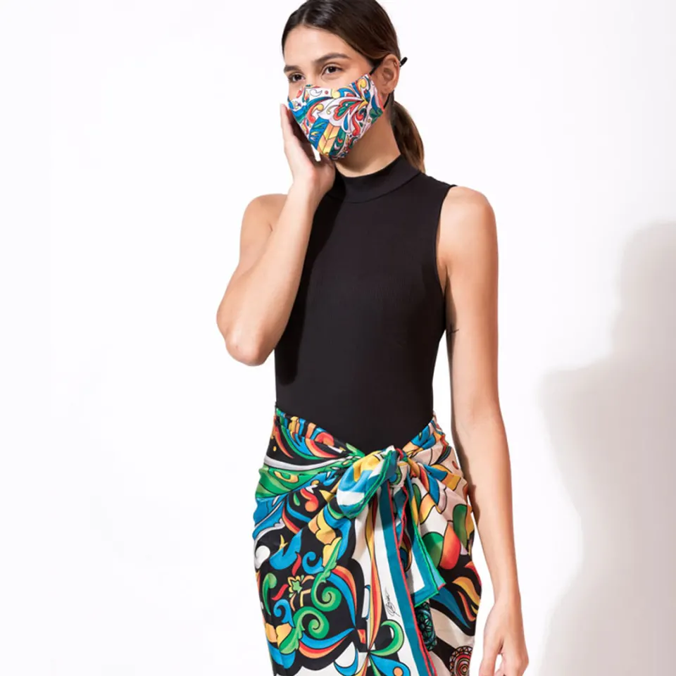 JIM Weaver Designs x Francis Libiran: Night and Day Scarf and Mask Set, image 2