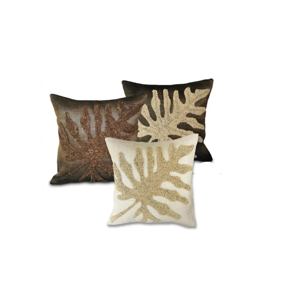 Tnalak Cushion Cover Xanadu Leaf