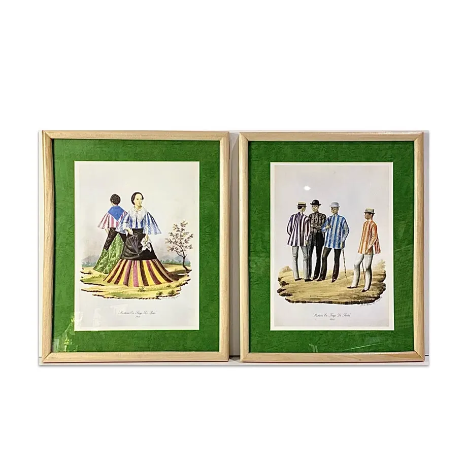 Set of 2 Mestizos en Frage de Fiesta and Mestizas en Frage de Paseo by Jose Honorato Lozano