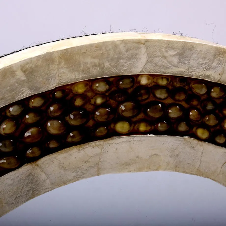 Round Natural Capiz Mirror Frame with Sigay Shells, image 2