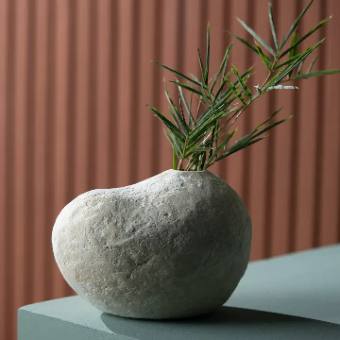 Paper Clay Stone Vase Natural, image 1