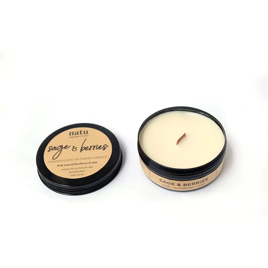 Sage and Berries Beeswax Candle, image 2