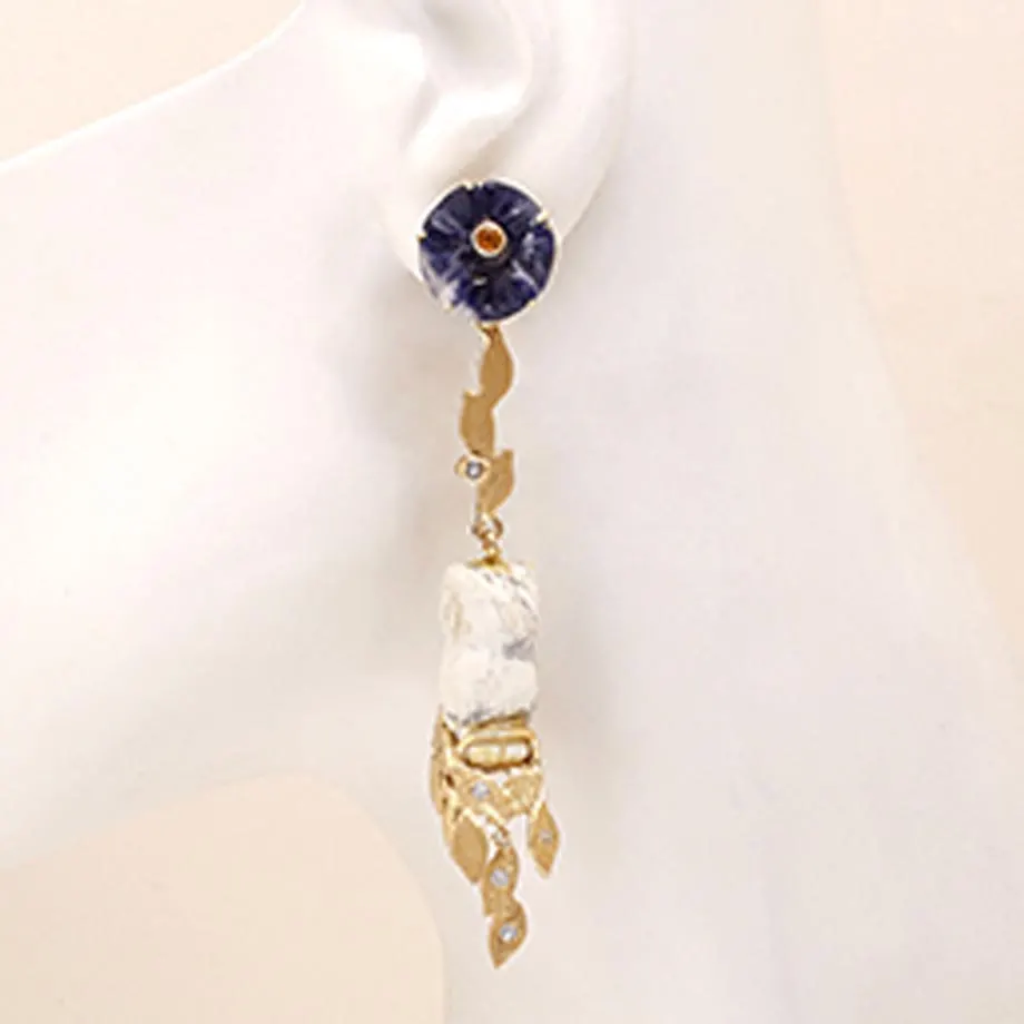 Foliage with Owl Twinset Earrings, image 4