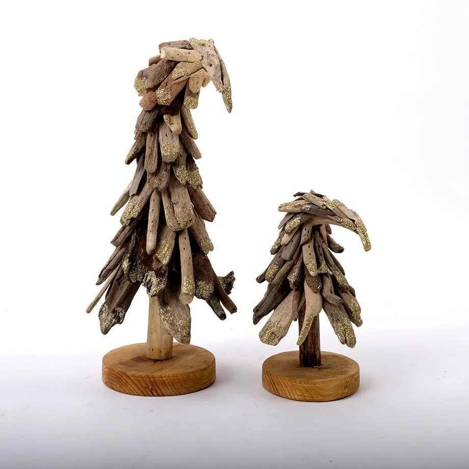 S/2 Bending Christmas Tree with Gold Glitters, image 5