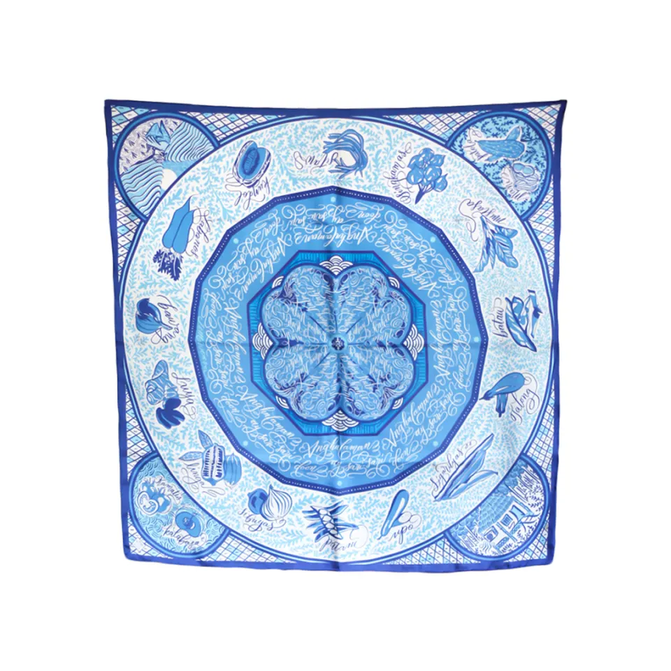 Bahay Kubo 90x90 Silk Scarf, image 1
