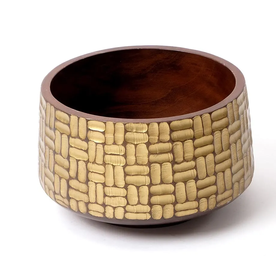 1017-124 Round bowl with gold design, image 1