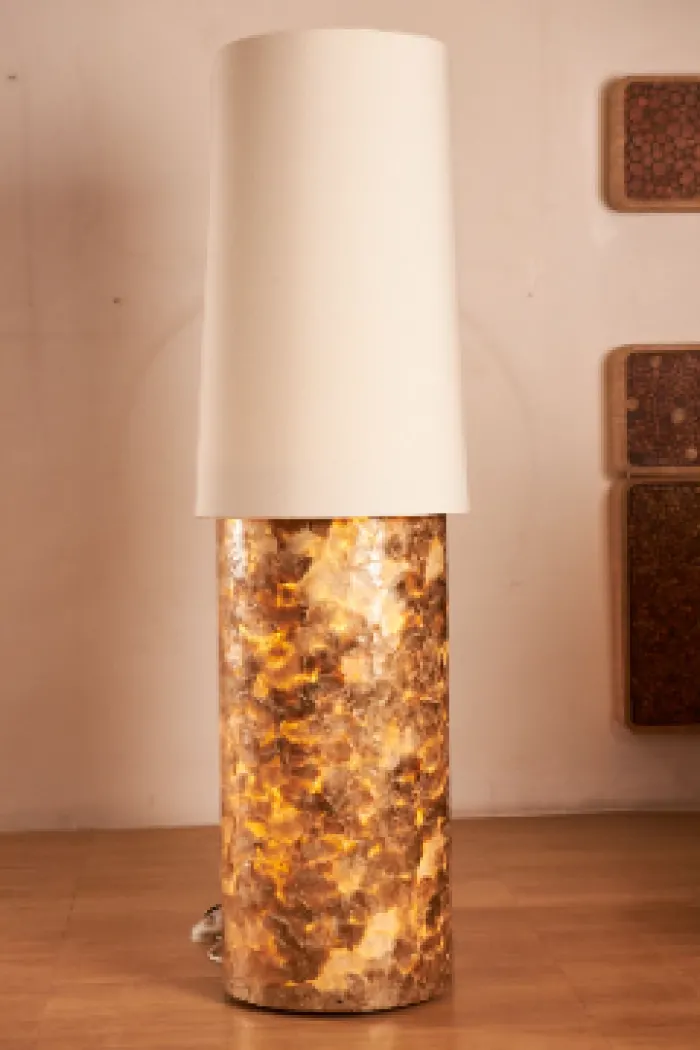 OLIVE CRACKLED OVAL FLOOR LAMP, image 2