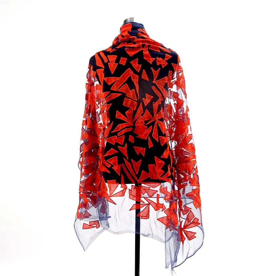 Navigating the Dreamscape / Petal Shadows Malong / Kaftan Textile / orange + purple, image 6