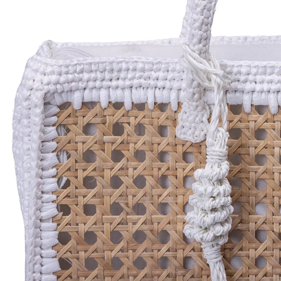 Large Straw Bag with Solihiya Design, image 3