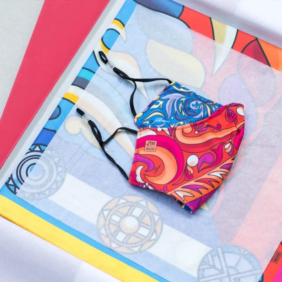 JIM Weaver Designs x Francis Libiran: Fire and Ice Scarf and Mask Set, image 5