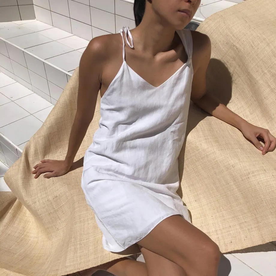 Kaya Mini Dress / White & Oat , image 4
