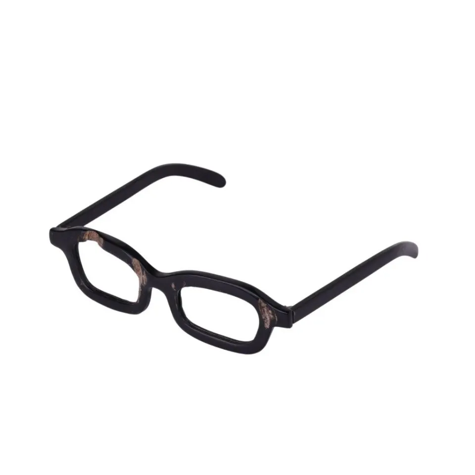 Black Carabao Horn Rectangle Shaped Eyeglasses, image 1