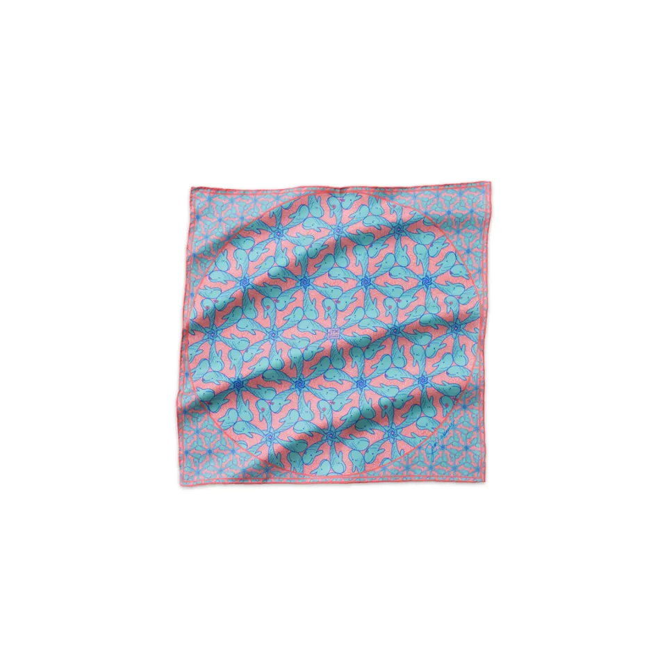 Whale of a Time Silk Pocket Square/Scarf, image 1