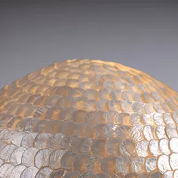 2 in 1 Capiz Laminated Half ball Ceiling / Wall lamp, image 3