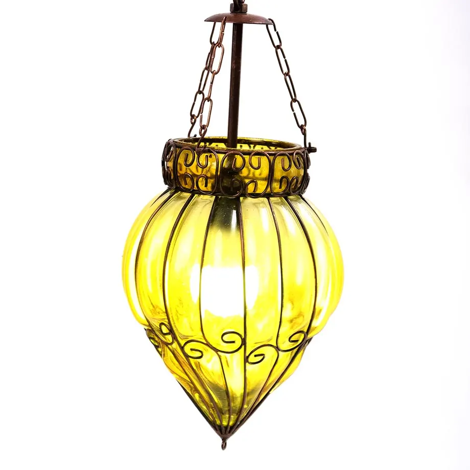  Cone Shaped Blown Glass Hanging Pendant , image 1