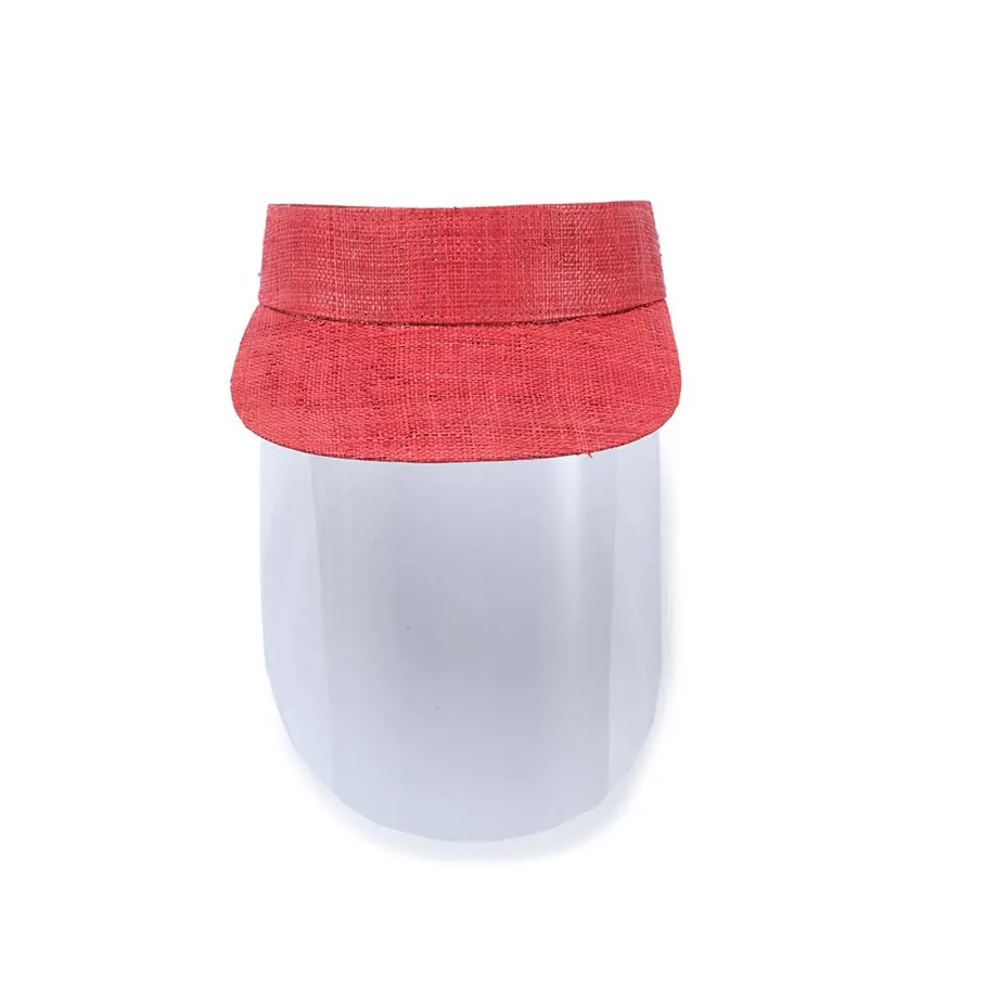 RAFFIA VISOR + FACE SHIELD (RED), image 1