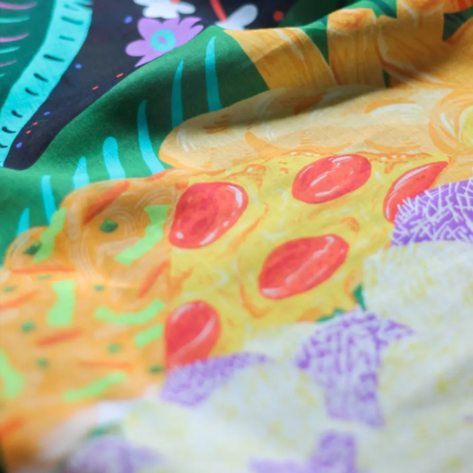 Boodle Fight Silk Cotton Long Scarf, image 2