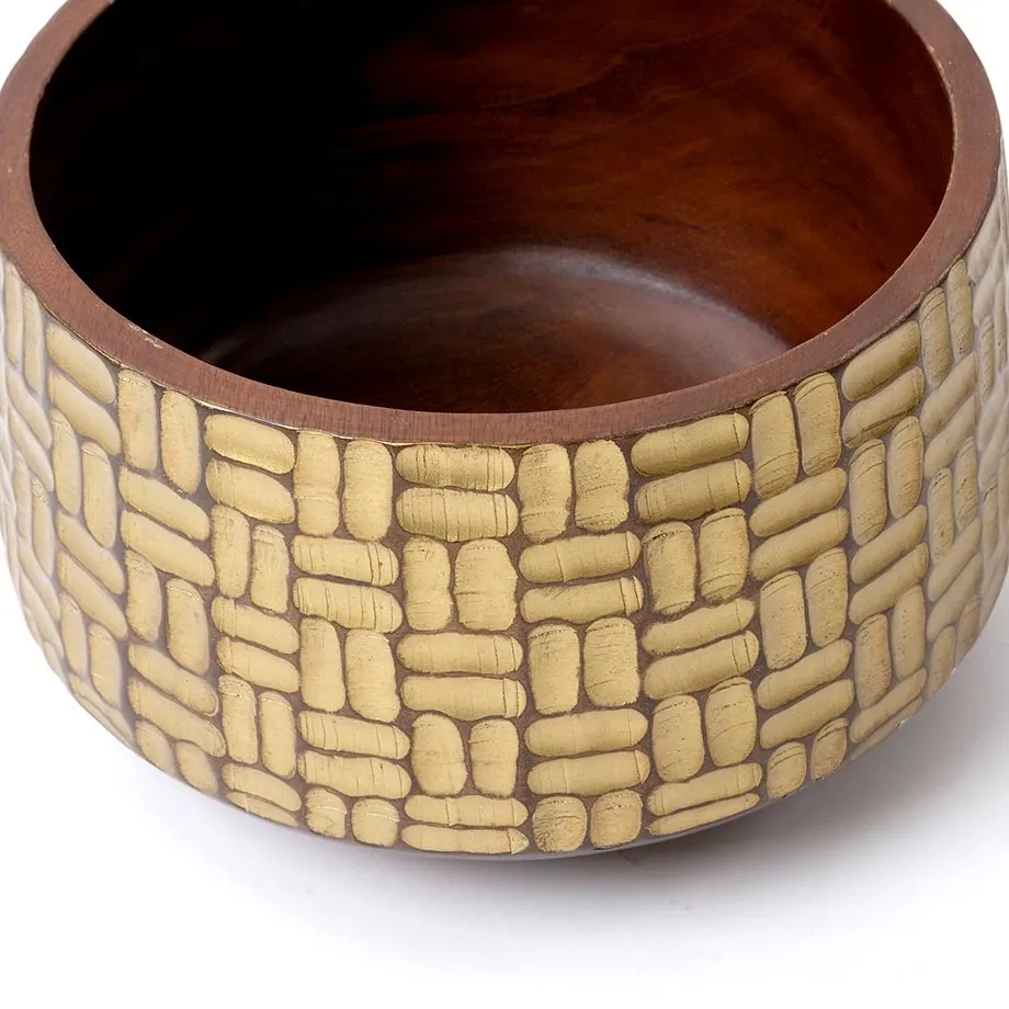 1017-124 Round bowl with gold design, image 2