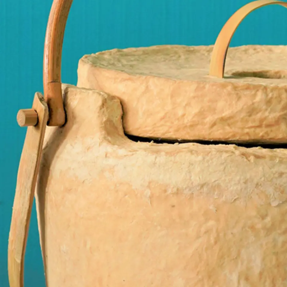 Natural Paper Clay Bucket Bag, image 3