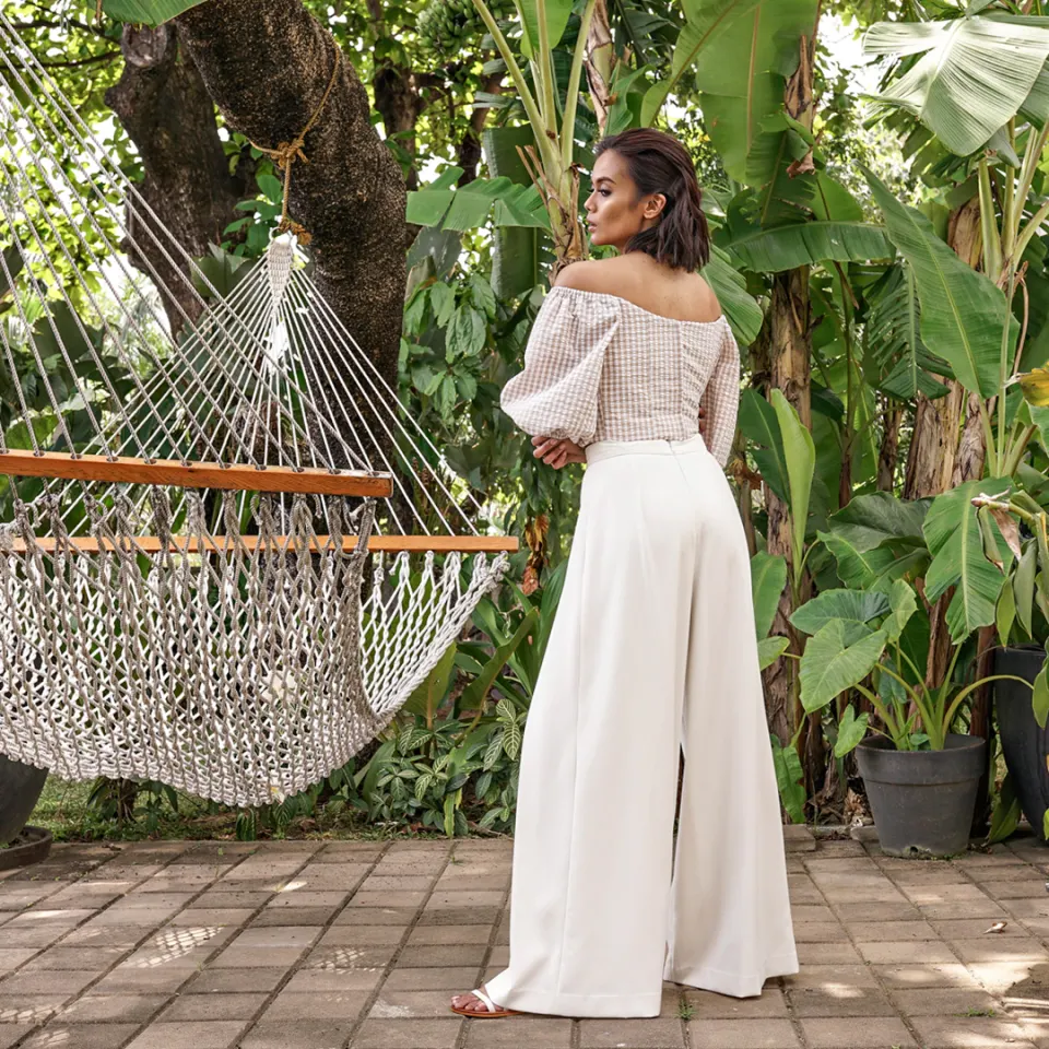 Olivia Off-Shoulder Top and Anna Palazzo Pants, image 3
