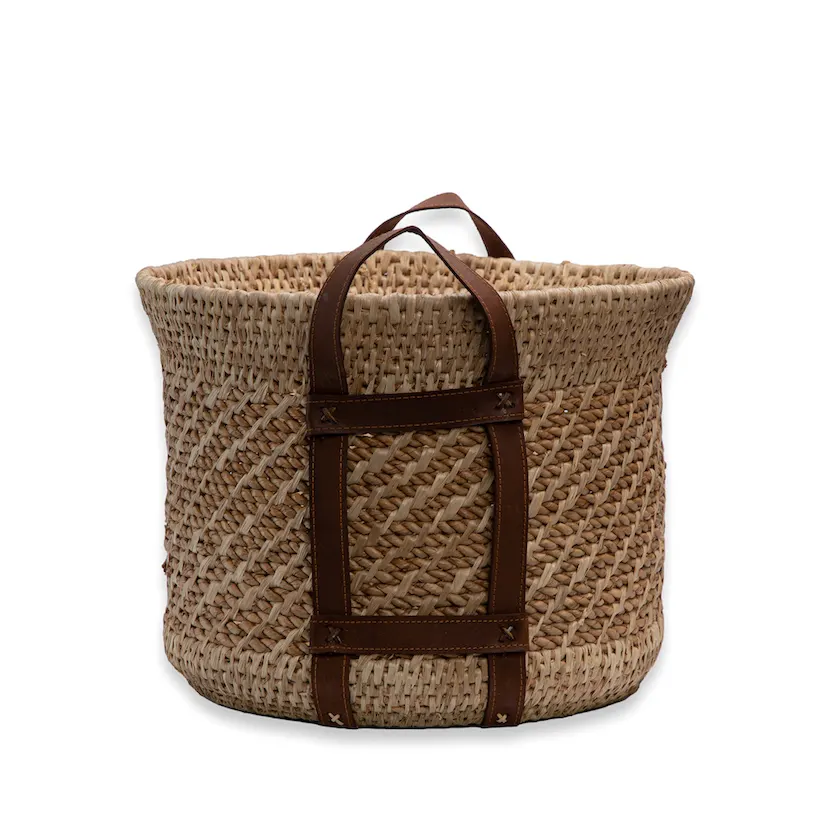 Lampakanay Basket w/ Leather Handle, image 1
