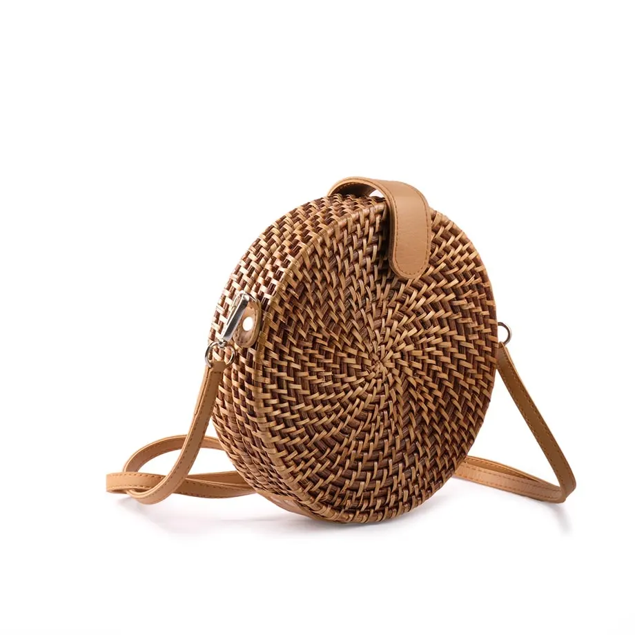 ALICIA RATTAN CROSSBODY (BROWN), image 3