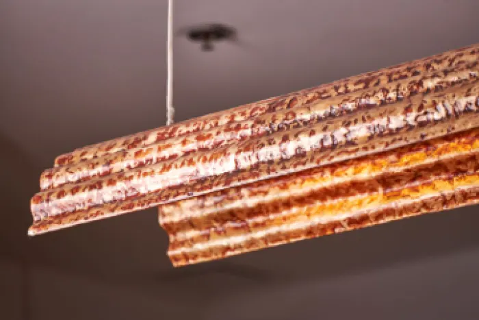 FLUTED CAPIZ HANGING LAMP (LARGE HALF ARC), image 3