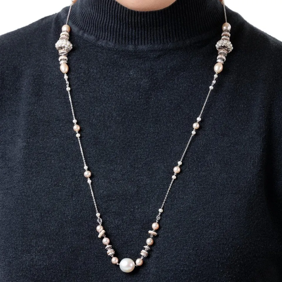 Peach Akoya Pearl with South Sea Pearl Necklace , image 5