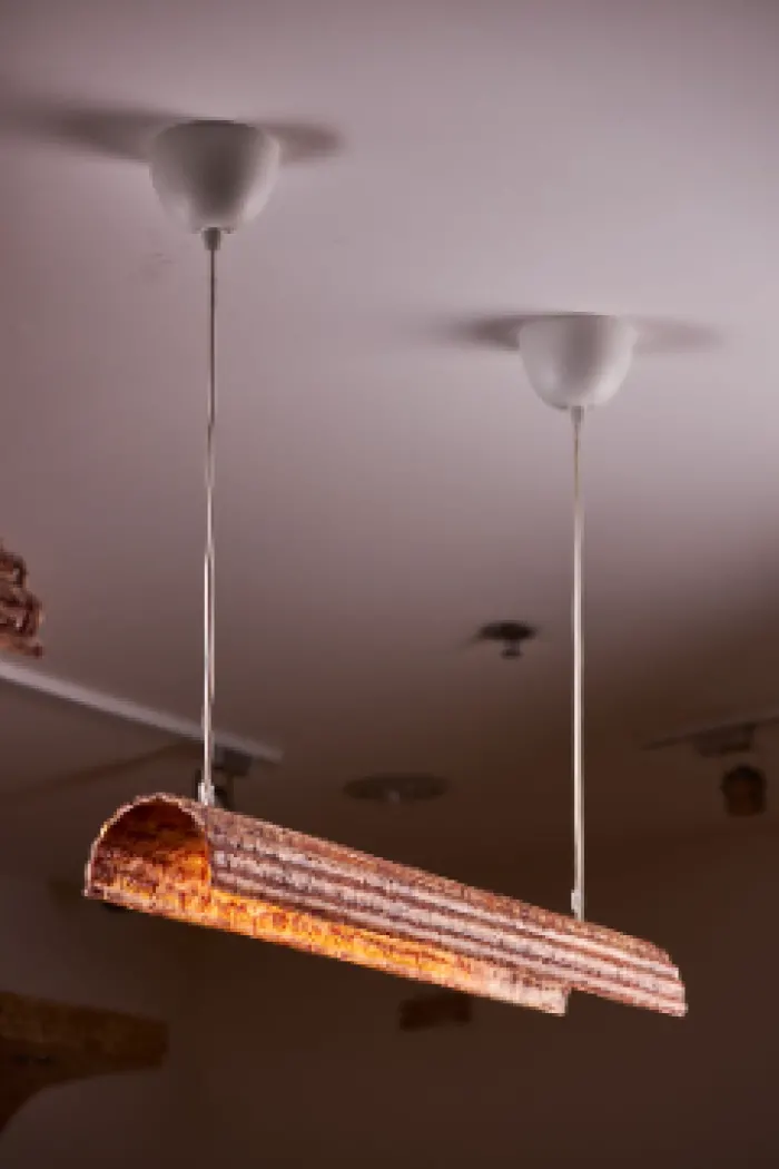 FLUTED CAPIZ HANGING LAMP (SMALL HALF ARC), image 3
