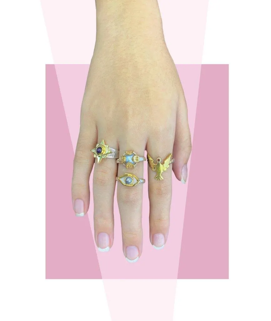 Stellar, Floret, Wedjat and Ava Rings 