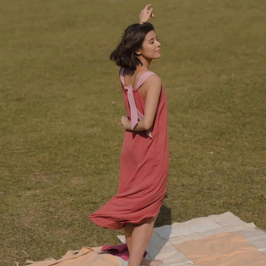 Attaya Midi Dress / Salmon & Blush, image 3